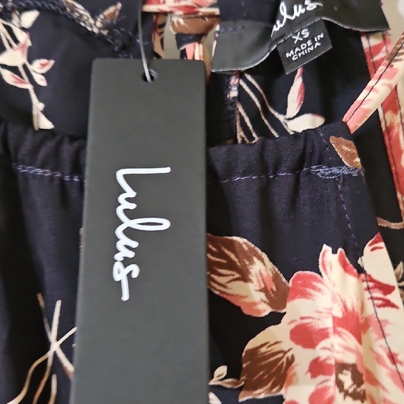 Lulu's Black and Pink Floral Backless Dress - Picture 2 of 7